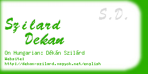szilard dekan business card