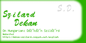 szilard dekan business card